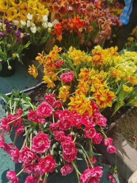 Detail bloemen bruidsboeket